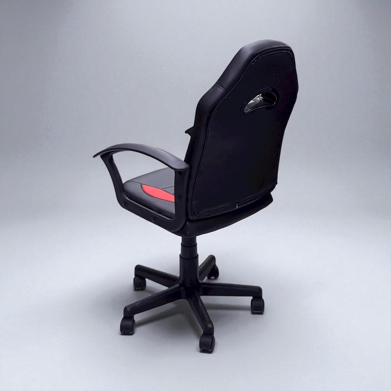 MAF furniture كرسي مكتب الألعاب MAF، أسود وأحمر، قابل للتعديل في الارتفاع مع قاعدة دوارة - Image 4